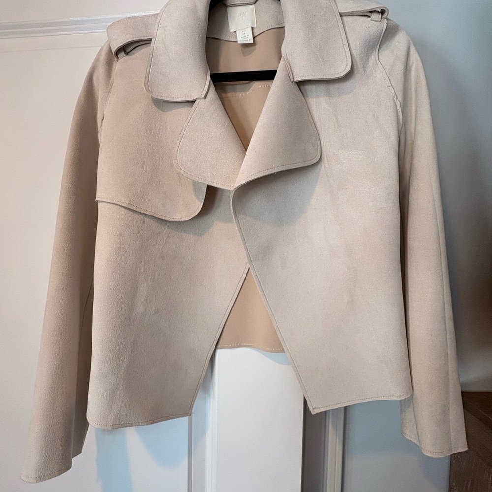 H&M Cream Faux Suede Jacket